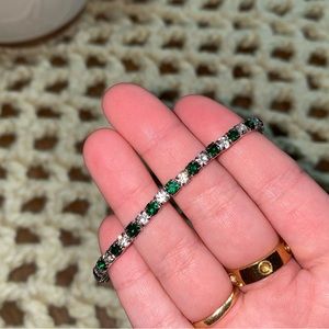 Faux Emerald and Diamond Bracelet